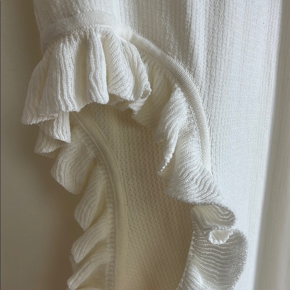 Elegant Cream Ruffle Dress Small - Picture 4 of 7